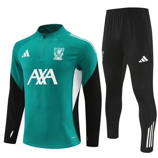 25/26 Liverpool Training Green Kids Size Tracksuit from FootballPrestige.com - Premium Football Kits
