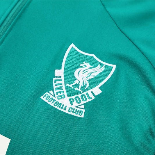 25/26 Liverpool Training Green Kids Size Tracksuit from FootballPrestige.com - Premium Football Kits