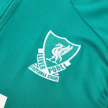 25/26 Liverpool Training Green Kids Size Tracksuit from FootballPrestige.com - Premium Football Kits