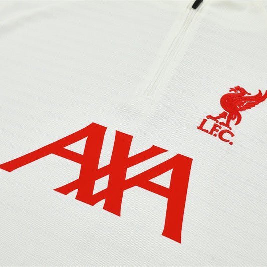 25/26 Liverpool Training White Kids Size Tracksuit from FootballPrestige.com - Premium Football Kits