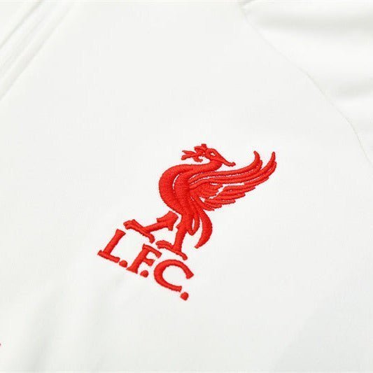 25/26 Liverpool Training White Kids Size Tracksuit from FootballPrestige.com - Premium Football Kits