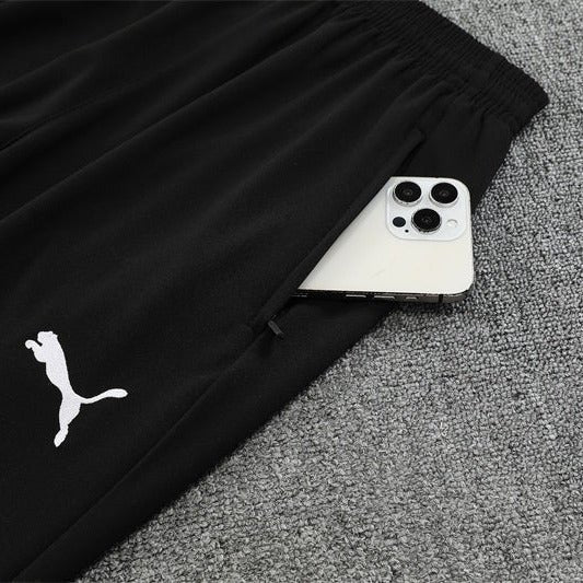 25/26 Manchester City x Asahi Black Kids Size Tracksuit from FootballPrestige.com - Premium Football Kits