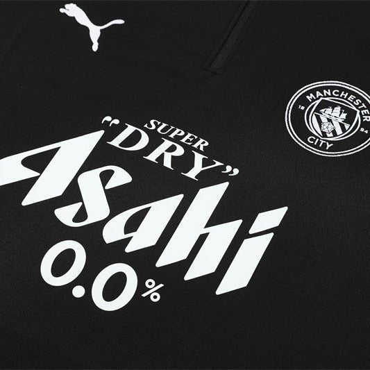 25/26 Manchester City x Asahi Black Tracksuit from FootballPrestige.com - Premium Football Kits