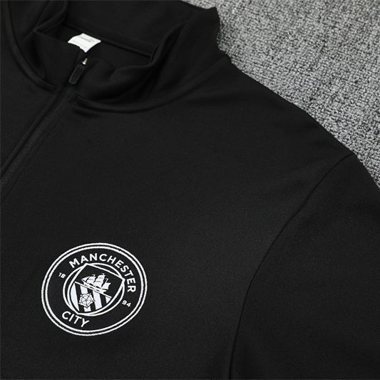 25/26 Manchester City x Asahi Black Tracksuit from FootballPrestige.com - Premium Football Kits