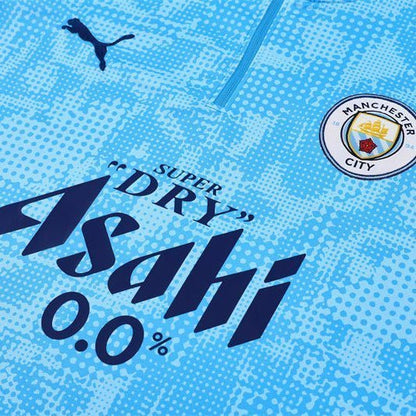 25/26 Manchester City x Asahi Blue Kids Size Tracksuit from FootballPrestige.com - Premium Football Kits