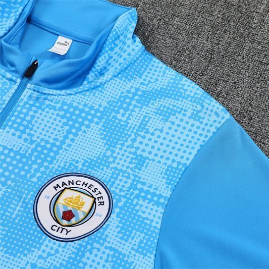 25/26 Manchester City x Asahi Blue Tracksuit from FootballPrestige.com - Premium Football Kits