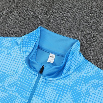25/26 Manchester City x Asahi Blue Tracksuit from FootballPrestige.com - Premium Football Kits