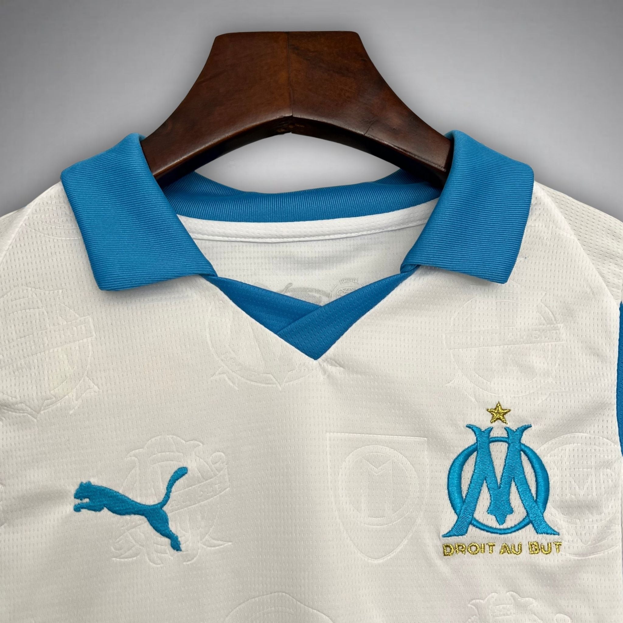 25/26 Marseille Home Kids Size Kit from FootballPrestige.com - Premium Football Kits