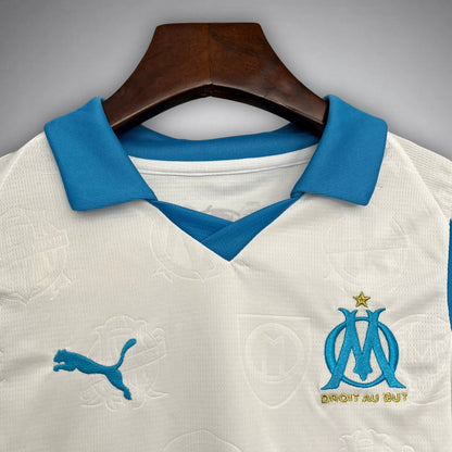 25/26 Marseille Home Kids Size Kit from FootballPrestige.com - Premium Football Kits