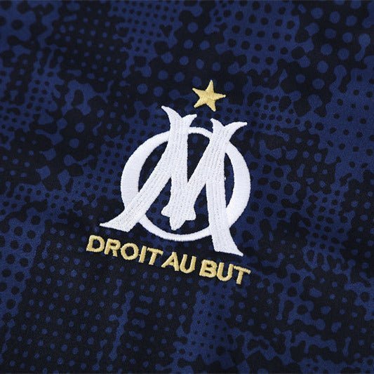 25/26 Marseille Training Navy Blue Tracksuit from FootballPrestige.com - Premium Football Kits