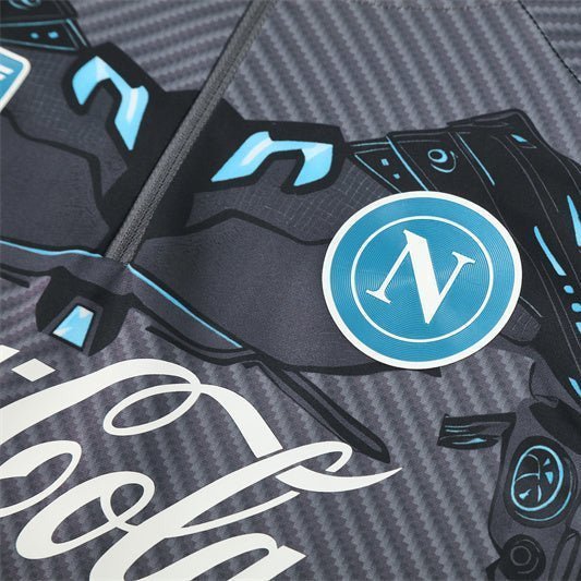 25/26 Napoli Training Black Kids Size Tracksuit from FootballPrestige.com - Premium Football Kits