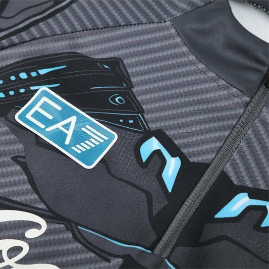 25/26 Napoli Training Black Tracksuit from FootballPrestige.com - Premium Football Kits