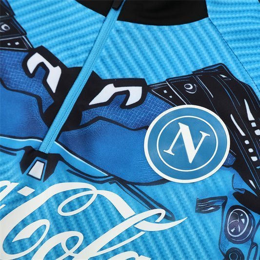 25/26 Napoli Training Blue Tracksuit from FootballPrestige.com - Premium Football Kits