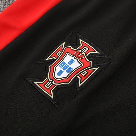 25/26 Portugal Training Black Tracksuit from FootballPrestige.com - Premium Football Kits