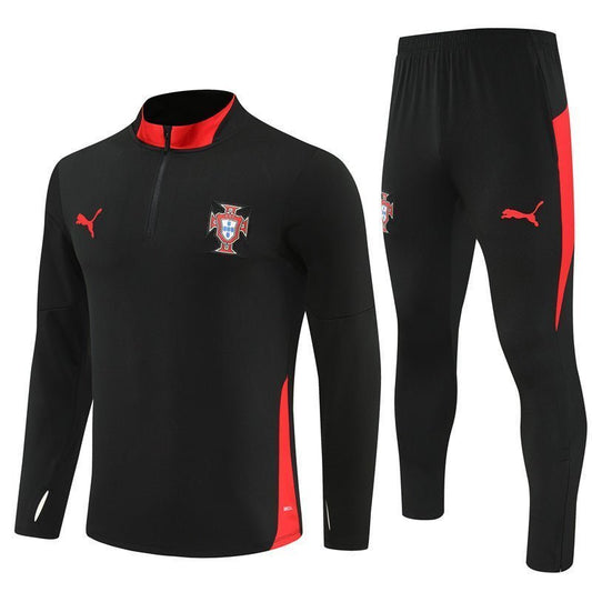 25/26 Portugal Training Black Tracksuit from FootballPrestige.com - Premium Football Kits