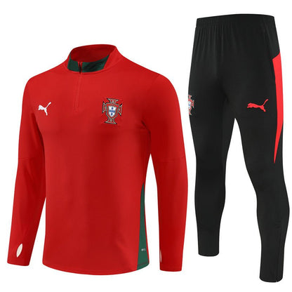 25/26 Portugal Training Red Tracksuit from FootballPrestige.com - Premium Football Kits