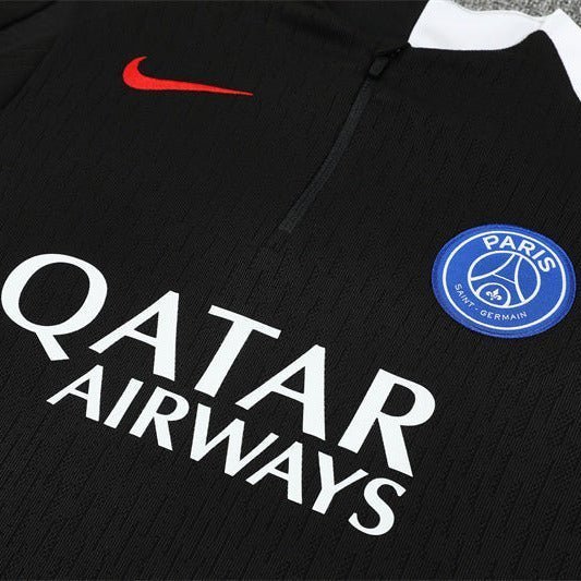 25/26 PSG Training Black Tracksuit from FootballPrestige.com - Premium Football Kits
