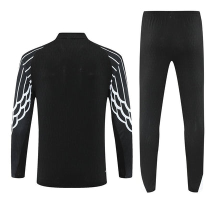 25/26 PSG x Jordan Black Kids Size Tracksuit from FootballPrestige.com - Premium Football Kits