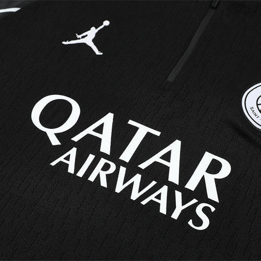 25/26 PSG x Jordan Black Kids Size Tracksuit from FootballPrestige.com - Premium Football Kits