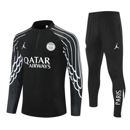 25/26 PSG x Jordan Black Tracksuit from FootballPrestige.com - Premium Football Kits