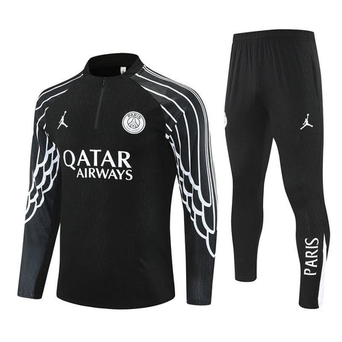 25/26 PSG x Jordan Black Tracksuit from FootballPrestige.com - Premium Football Kits