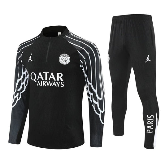 25/26 PSG x Jordan Black Tracksuit from FootballPrestige.com - Premium Football Kits