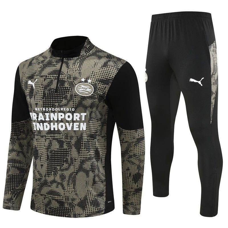 25/26 PSV Training Black Kids Size Tracksuit from FootballPrestige.com - Premium Football Kits
