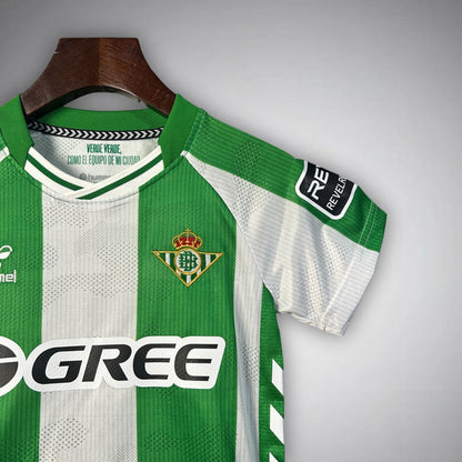 25/26 Real Betis Home Kids Size Kit from FootballPrestige.com - Premium Football Kits