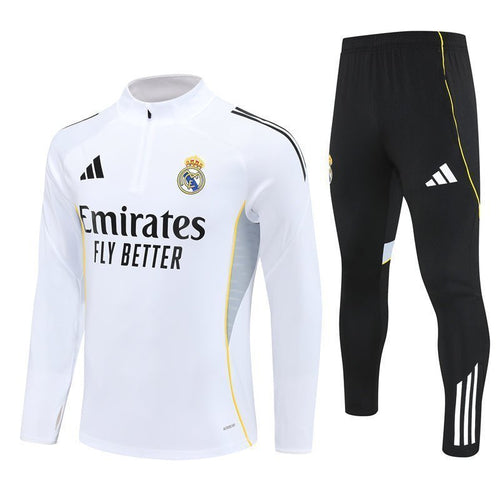 25/26 Real Madrid Home Kids Size Tracksuit from FootballPrestige.com - Premium Football Kits