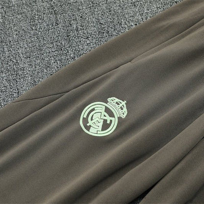 25/26 Real Madrid Training Dark Olive Kids Size Tracksuit from FootballPrestige.com - Premium Football Kits