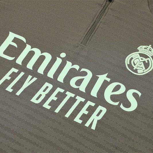 25/26 Real Madrid Training Dark Olive Kids Size Tracksuit from FootballPrestige.com - Premium Football Kits