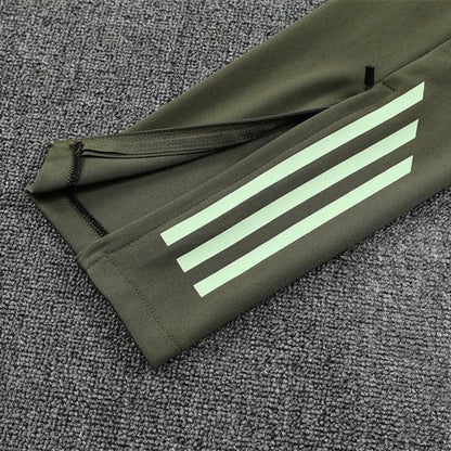 25/26 Real Madrid Training Dark Olive Kids Size Tracksuit from FootballPrestige.com - Premium Football Kits