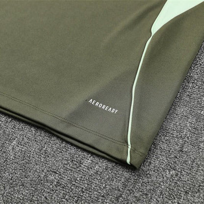 25/26 Real Madrid Training Dark Olive Tracksuit from FootballPrestige.com - Premium Football Kits