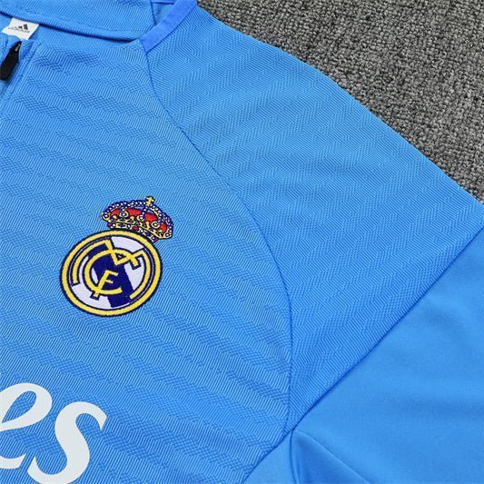 25/26 Real Madrid Training Light Blue Kids Size Tracksuit from FootballPrestige.com - Premium Football Kits