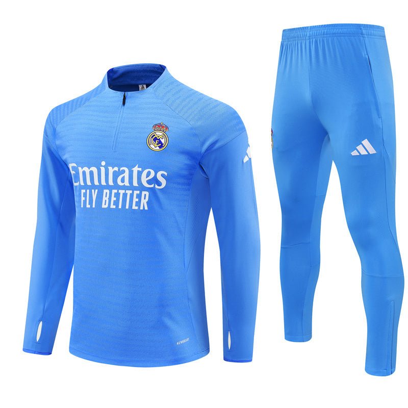 25/26 Real Madrid Training Light Blue Kids Size Tracksuit from FootballPrestige.com - Premium Football Kits