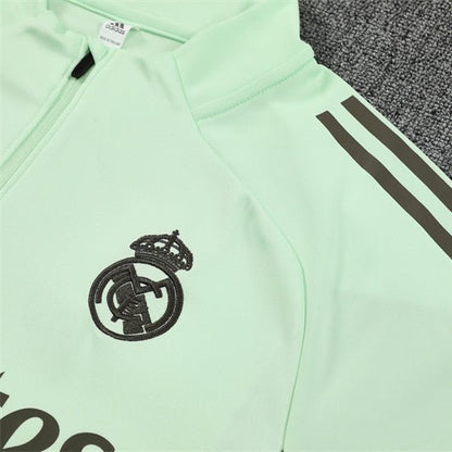 25/26 Real Madrid Training Lime Green Kids Size Tracksuit from FootballPrestige.com - Premium Football Kits