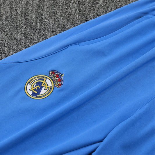 25/26 Real Madrid Training White/Light Blue Tracksuit from FootballPrestige.com - Premium Football Kits