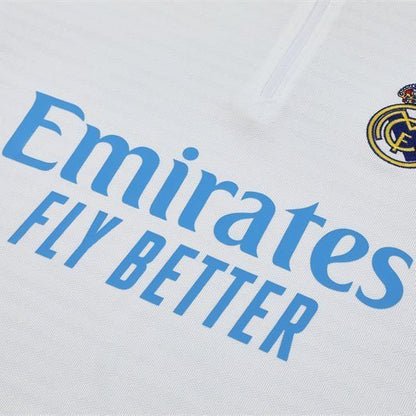 25/26 Real Madrid Training White/Light Blue Tracksuit from FootballPrestige.com - Premium Football Kits