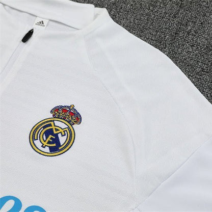 25/26 Real Madrid Training White/Light Blue Tracksuit from FootballPrestige.com - Premium Football Kits
