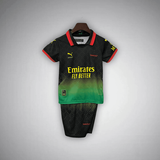 AC Milan x Off - White "Diavoli" Premium Kids Size Kit from FootballPrestige.com - Premium Football Kits