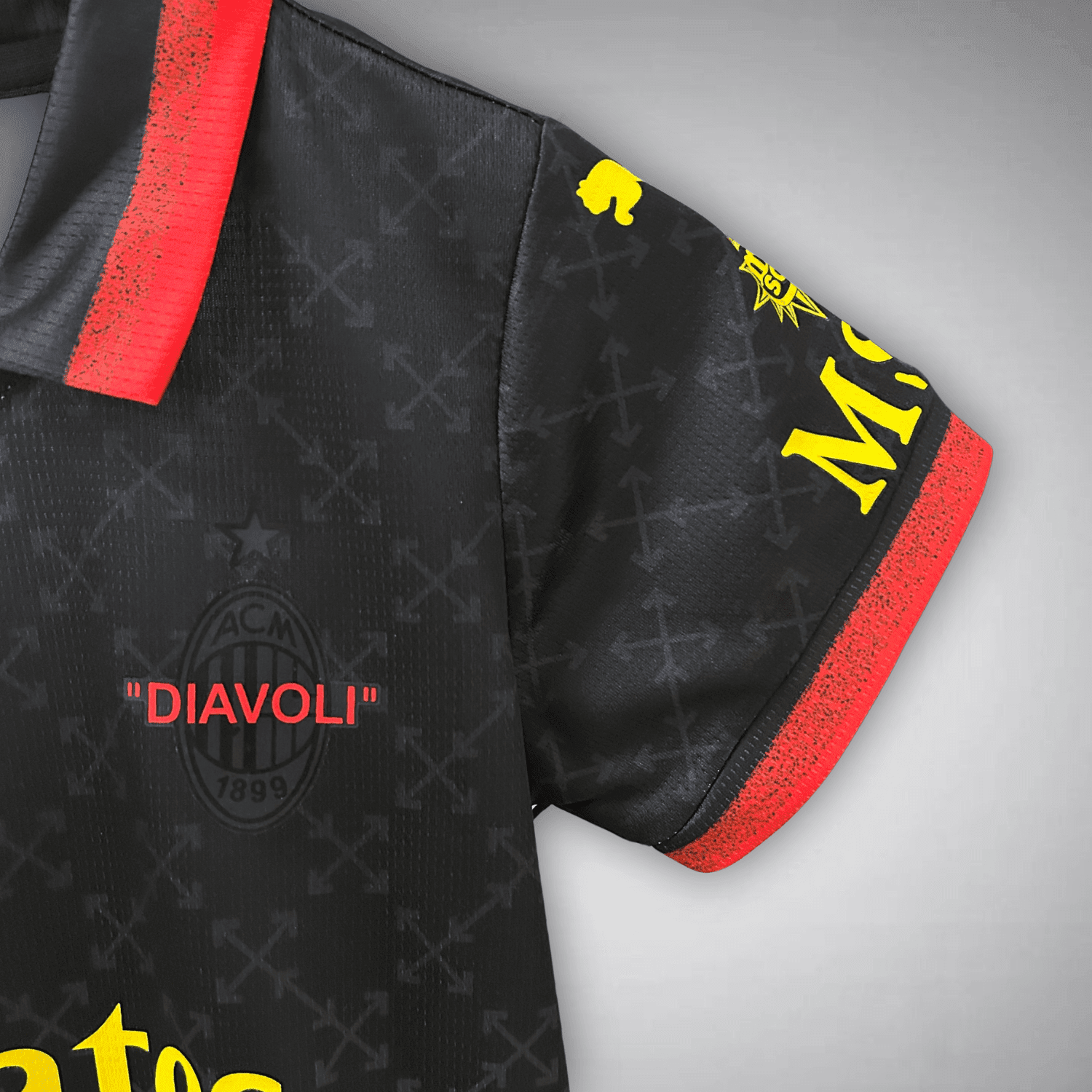 AC Milan x Off - White "Diavoli" Premium Kids Size Kit from FootballPrestige.com - Premium Football Kits