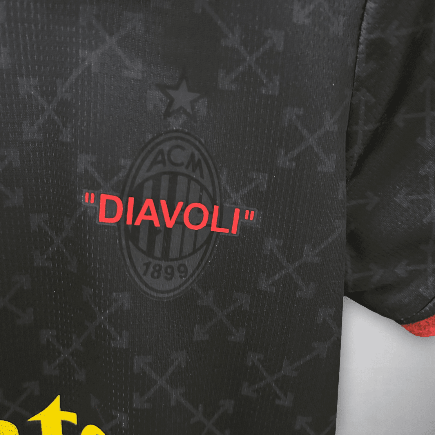 AC Milan x Off - White "Diavoli" Premium Kids Size Kit from FootballPrestige.com - Premium Football Kits