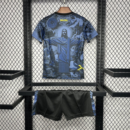 Brazil "Jesus" Premium Blue Kit from FootballPrestige.com - Premium Football Kits