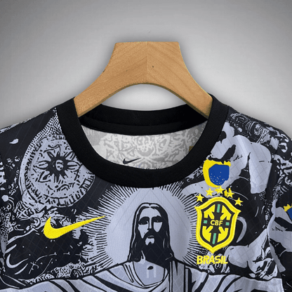 Brazil "Jesus" Premium Kids Size Kit from FootballPrestige.com - Premium Football Kits
