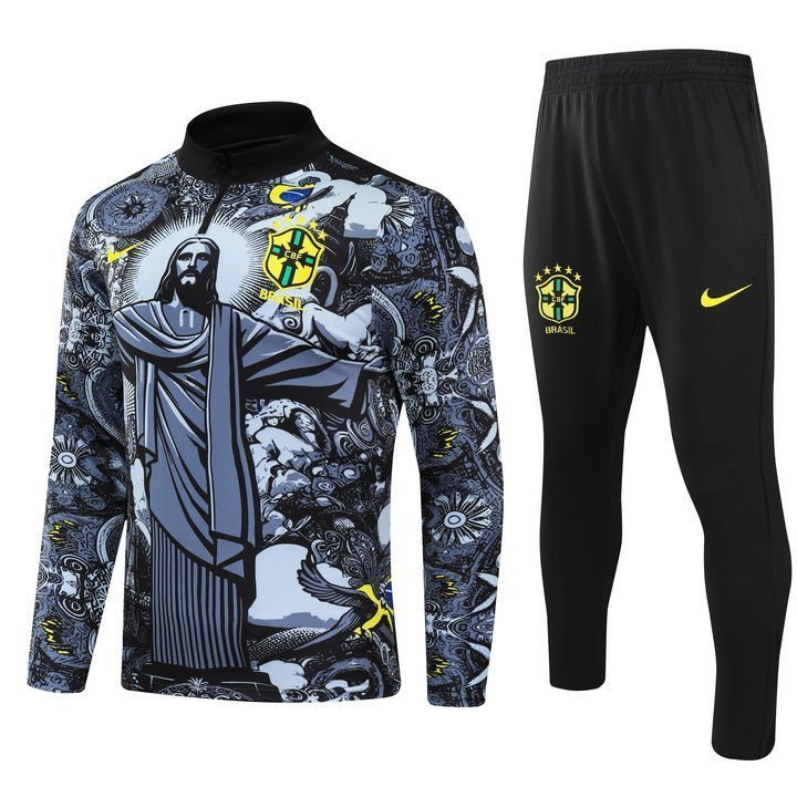 Brazil "Jesus" Premium Tracksuit from FootballPrestige.com - Premium Football Kits