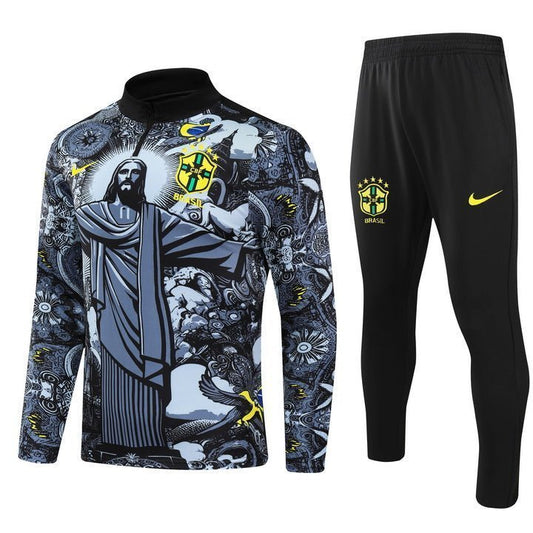 Brazil "Jesus" Premium Tracksuit from FootballPrestige.com - Premium Football Kits