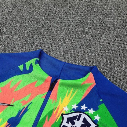 Brazil "Tropical Inferno" Premium Kids Size Tracksuit from FootballPrestige.com - Premium Football Kits