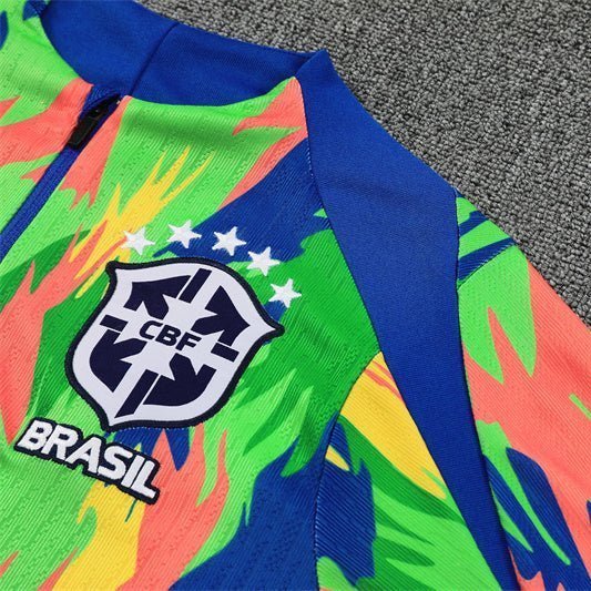 Brazil "Tropical Inferno" Premium Tracksuit from FootballPrestige.com - Premium Football Kits