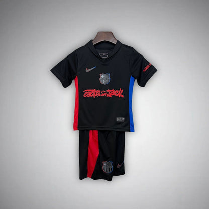 FC Barcelona x Cactus Jack Away Kids Size Kit from FootballPrestige.com - Premium Football Kits