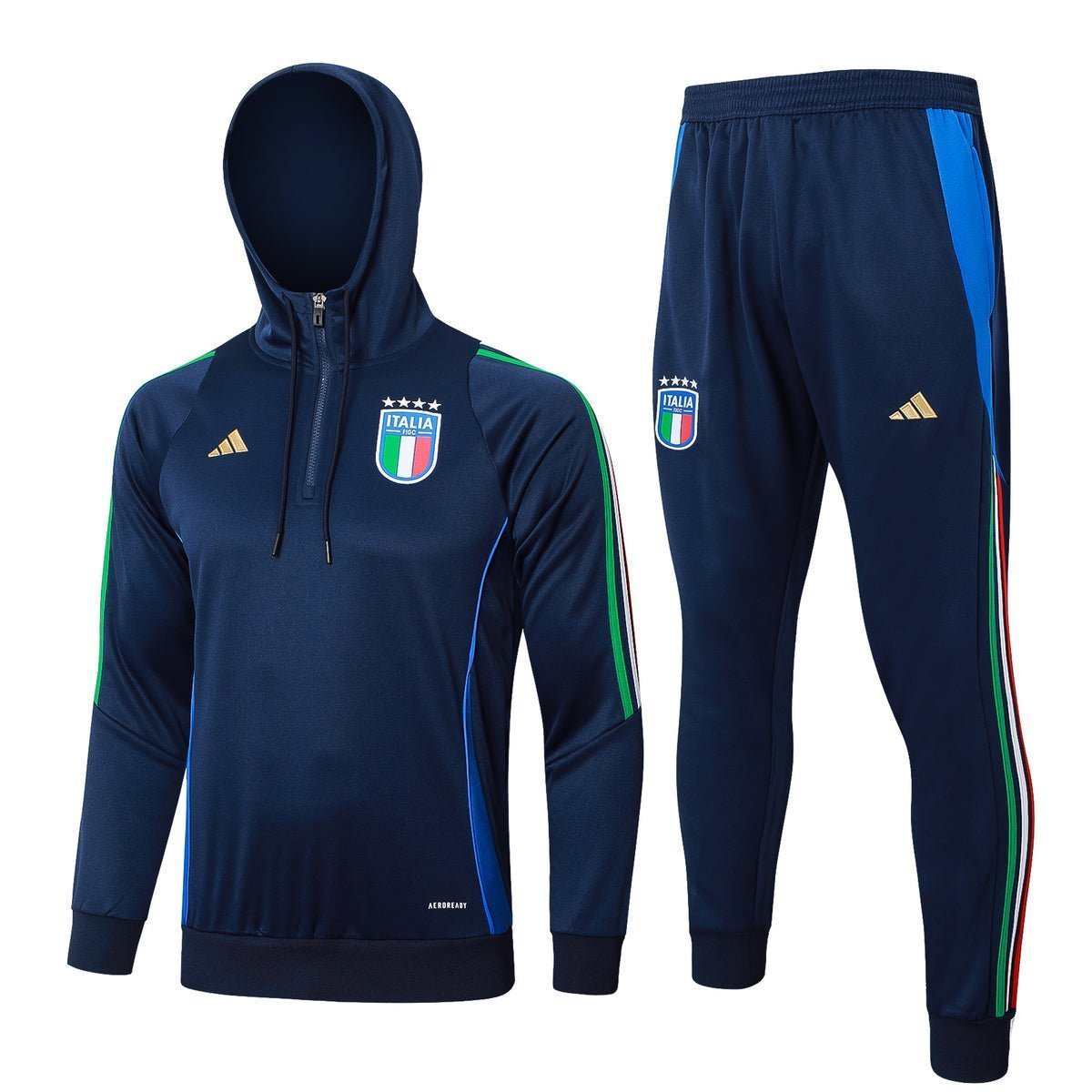 Italy Turquoise and Dark Blue Premium Tracksuit from FootballPrestige.com - Premium Football Kits